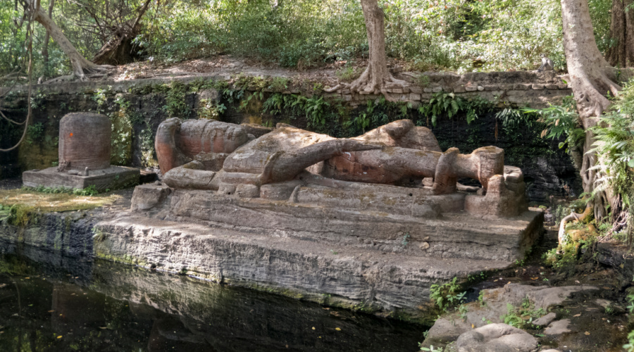 bandhavgarh Sheshshaiya standbeeld van heer Vishnu