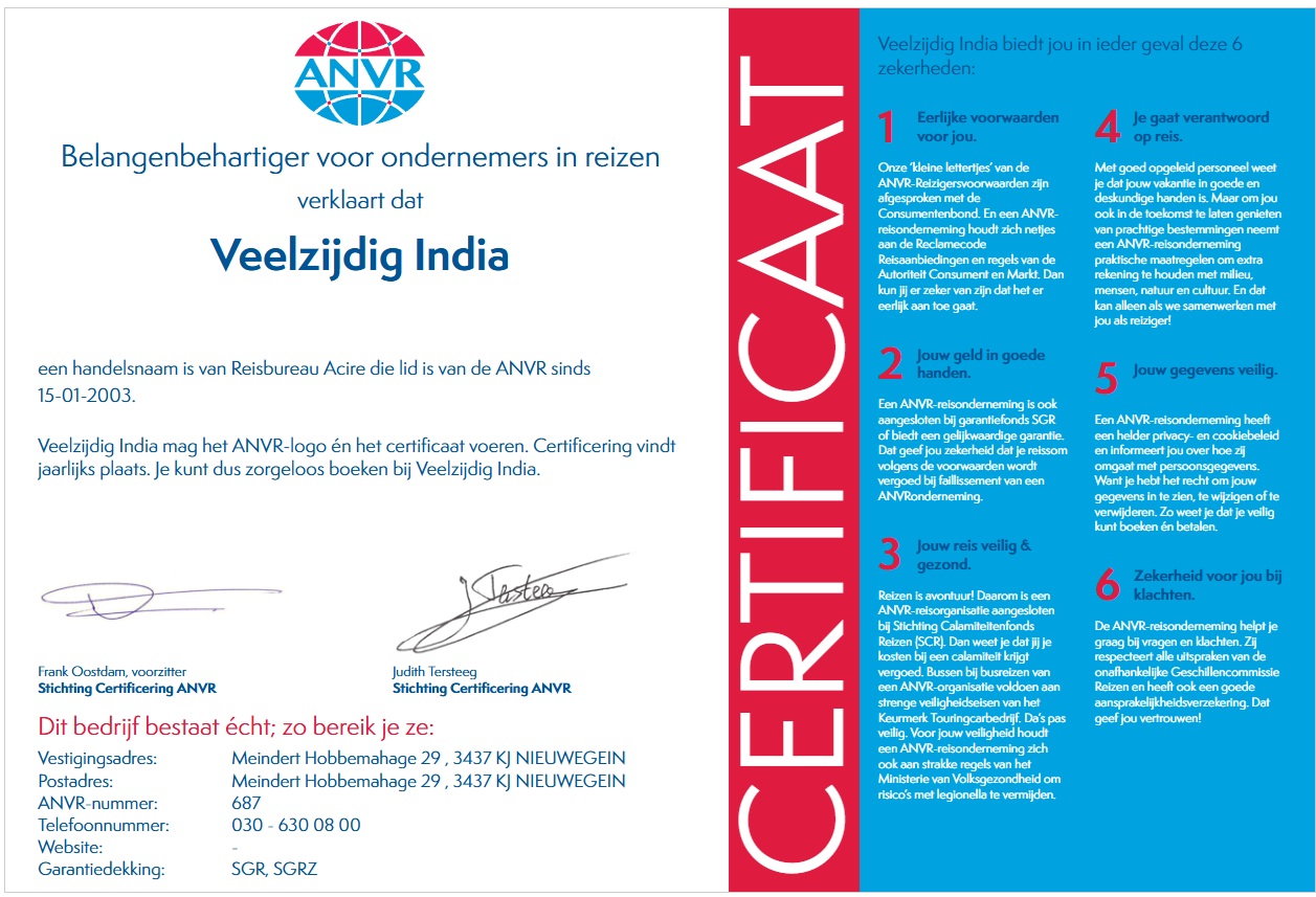 anvr certificaat veelzijdig india